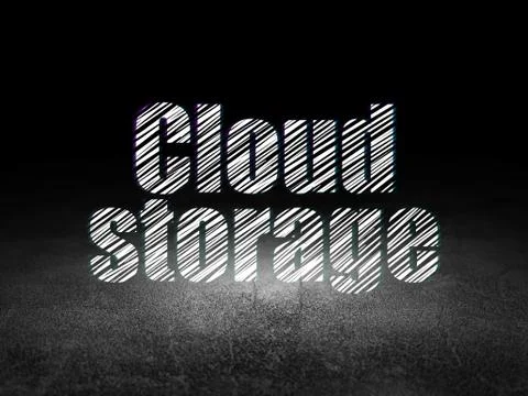Protection concept: Cloud Storage in grunge dark room Illustrazione stock