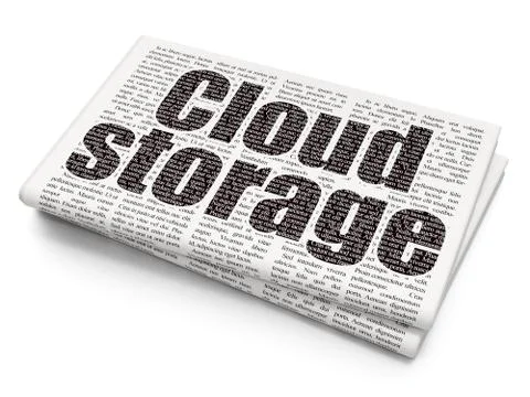 Protection concept: Cloud Storage on Newspaper background Illustrazione stock