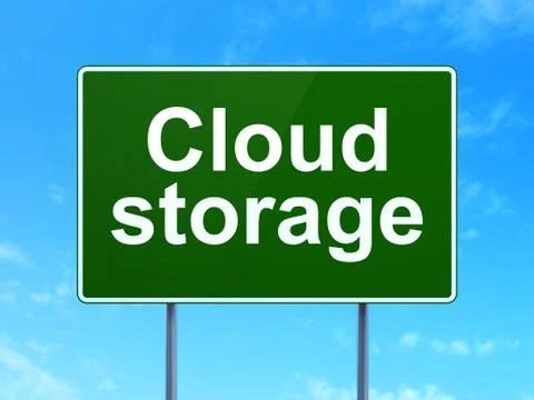 Protection concept: Cloud Storage on road sign background Illustrazione stock
