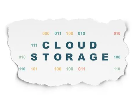 Protection concept: Cloud Storage on Torn Paper background Illustrazione stock