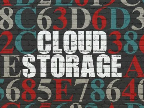Protection concept: Cloud Storage on wall background Illustrazione stock