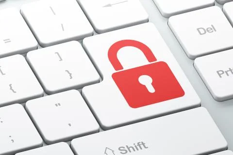 Protection concept: computer keyboard with Closed Padlock Stock Illustration