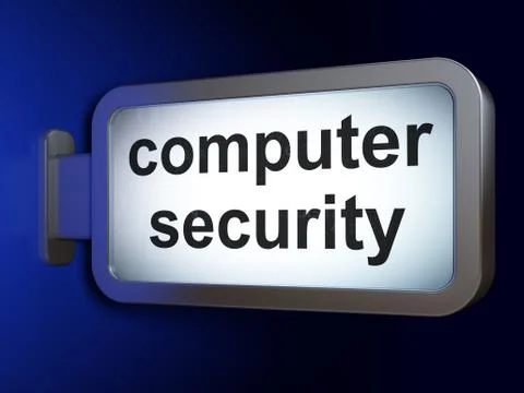 Protection concept: Computer Security on billboard background Illustrazione stock