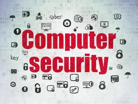 Protection concept: Computer Security on Digital Data Paper background Stock Illustration