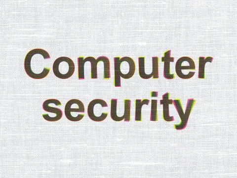 Protection concept: Computer Security on fabric texture background Stock Illustration