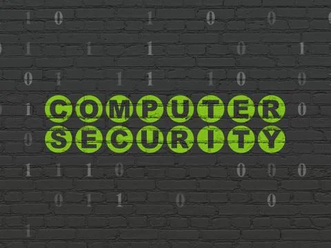 Protection concept: Computer Security on wall background Ilustración de archivo