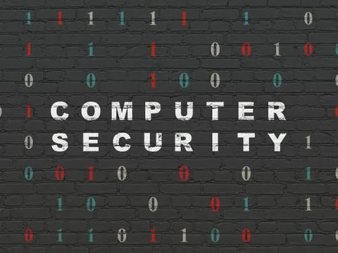 Protection concept: Computer Security on wall background イラスト素材