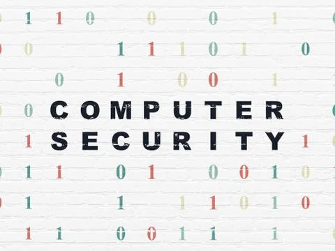 Protection concept: Computer Security on wall background Ilustración de archivo