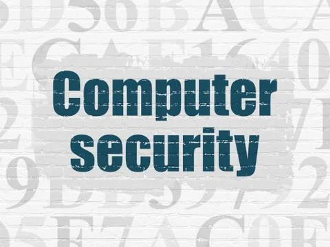 Protection concept: Computer Security on wall background 스톡 일러스트