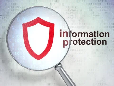 Protection concept: Contoured Shield and Information Protection with optical 库存插图