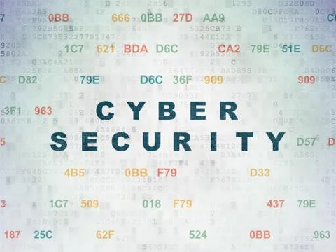 Protection concept: Cyber Security on Digital Data Paper background Illustrazione stock