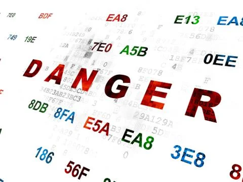Protection concept: Danger on Digital background Illustrazione stock