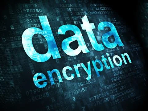 Protection concept: Data Encryption on digital background Illustrazione stock