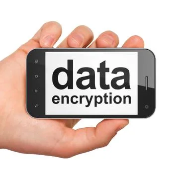 Protection concept: Data Encryption on smartphone Illustrazione stock