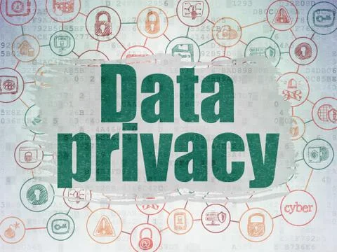 Protection concept: Data Privacy on Digital Data Paper background Stock Illustration