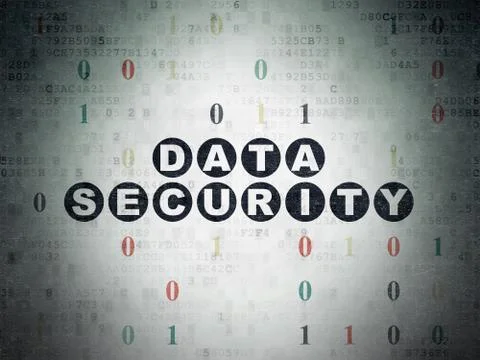 Protection concept: Data Security on Digital Data Paper background Illustrazione stock