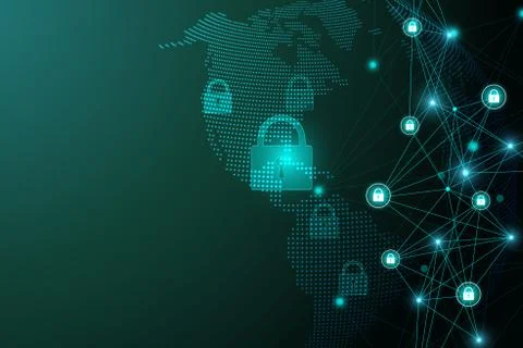 Protection concept. Data Security system Shield Protection Verification. Cyber 스톡 일러스트