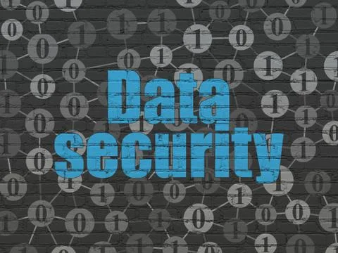 Protection concept: Data Security on wall background Stock Illustration