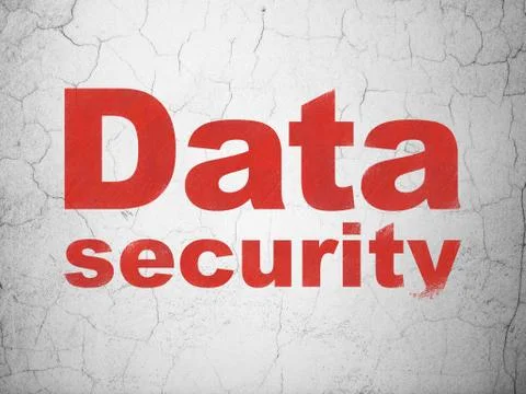 Protection concept: Data Security on wall background Illustrazione stock