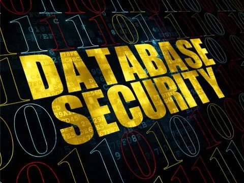 Protection concept: Database Security on Digital background 스톡 일러스트