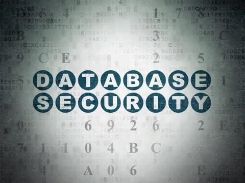 Protection concept: Database Security on Digital Paper background 스톡 일러스트