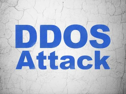 Protection concept: DDOS Attack on wall background Stock Illustration
