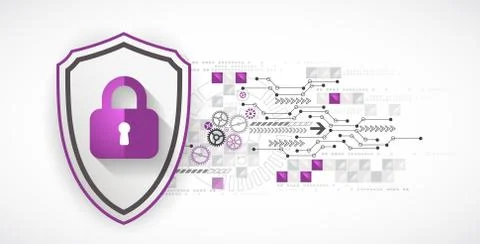 Protection concept of digital and technological. Stock Illustration