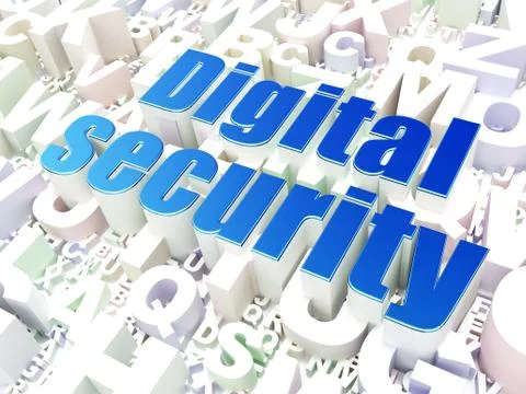 Protection concept: Digital Security on alphabet background Illustrazione stock