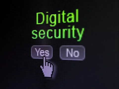 Protection concept: Digital Security on computer screen 库存插图