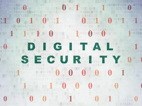 Protection concept: Digital Security on Digital Data Paper background Illustrazione stock