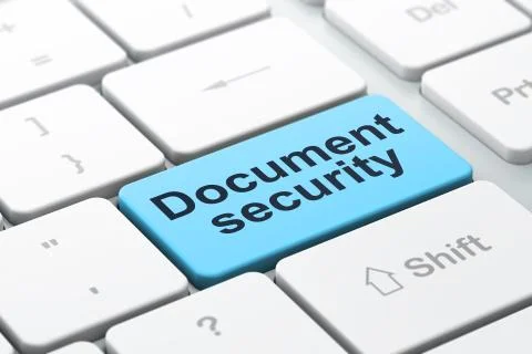Protection concept: Document Security on computer keyboard イラスト素材
