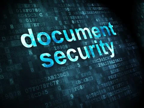 Protection concept: Document Security on digital background Stock Illustration