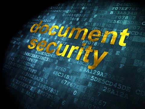 Protection concept: Document Security on digital background Stock Illustration