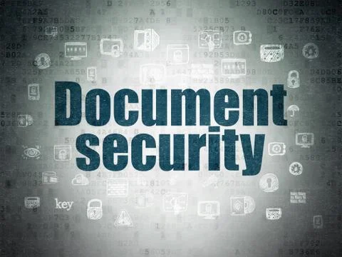 Protection concept: Document Security on Digital Data Paper background Stock Illustration