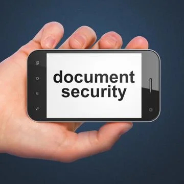 Protection concept: Document Security on smartphone Ilustração Stock