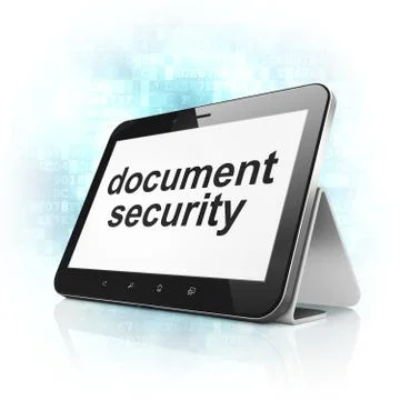 Protection concept: Document Security on tablet pc computer Stock Illustration