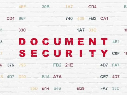 Protection concept: Document Security on wall background 스톡 일러스트