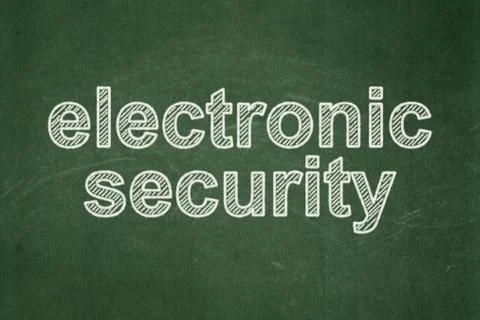 Protection concept: Electronic Security on chalkboard background Stock Illustration