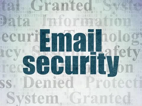 Protection concept: Email Security on Digital Data Paper background Illustrazione stock