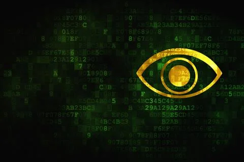 Protection concept: Eye on digital background Stock Illustration