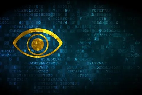 Protection concept: Eye on digital background イラスト素材