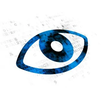 Protection concept: Eye on Digital background Stock Illustration