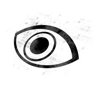 Protection concept: Eye on Digital background Stock Illustration