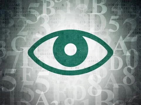 Protection concept: Eye on Digital Data Paper background 스톡 일러스트