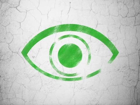 Protection concept: Eye on wall background Stockillustratie