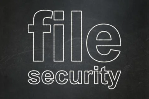 Protection concept: File Security on chalkboard background Stock Illustration