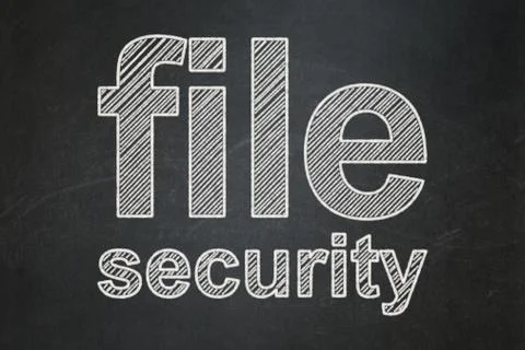 Protection concept: File Security on chalkboard background 스톡 일러스트