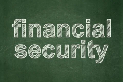 Protection concept: Financial Security on chalkboard background 库存插图