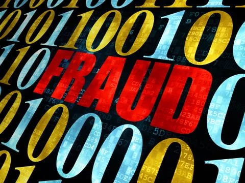 Protection concept: Fraud on Digital background 스톡 일러스트