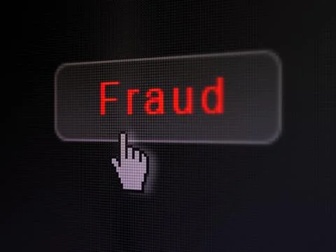 Protection concept: Fraud on digital button background Stock Illustration
